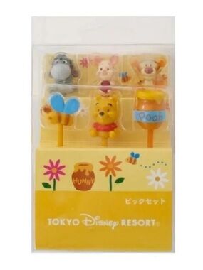 BNIB Japan Disney Resort Exclusive Winnie the Pooh & Friends Lunch Food Pick Set